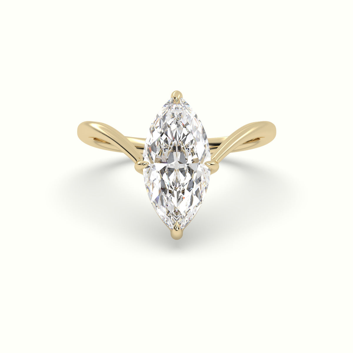 Marquise Solitaire Engagement Ring — Yellow Gold