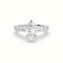Marquise Cut Diamond Engagement Ring With Side Stones — White Gold