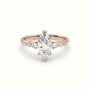 Marquise Diamond Solitaire Side Stone Engagement Ring — Rose Gold