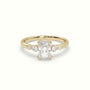 Radiant Diamond Solitaire Side Stone Engagement Ring — Yellow Gold