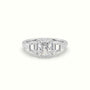 Radiant Diamond Trilogy Trapezium Engagement Ring — White Gold