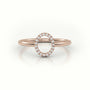 Round Cut Diamonds “O” Initials Monogram Alphabet Ring — Rose Gold