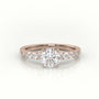 Round Diamond Pavé-Set Diamond Engagement Ring — Rose Gold