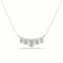 Oval Diamond Prong Setting Pendant Necklace — White Gold