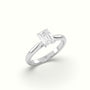 Emerald Diamond Cut 4 Prongs Solitaire Designer Engagement Ring — White Gold