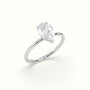Pear Diamond Solitaire Engagement Ring — White Gold