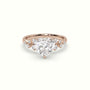 Heart Diamond Side Stone Engagement Ring — Rose Gold