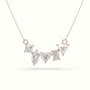 Mixed Diamond Prong Setting Pendant Necklace — Rose Gold
