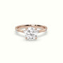 Round Diamond Side Stone Engagement Ring — Rose Gold