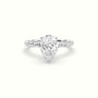 Pear Cut Diamond Solitaire Engagement Ring — White Gold