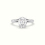 Oval Solitaire Engagement Ring — White Gold