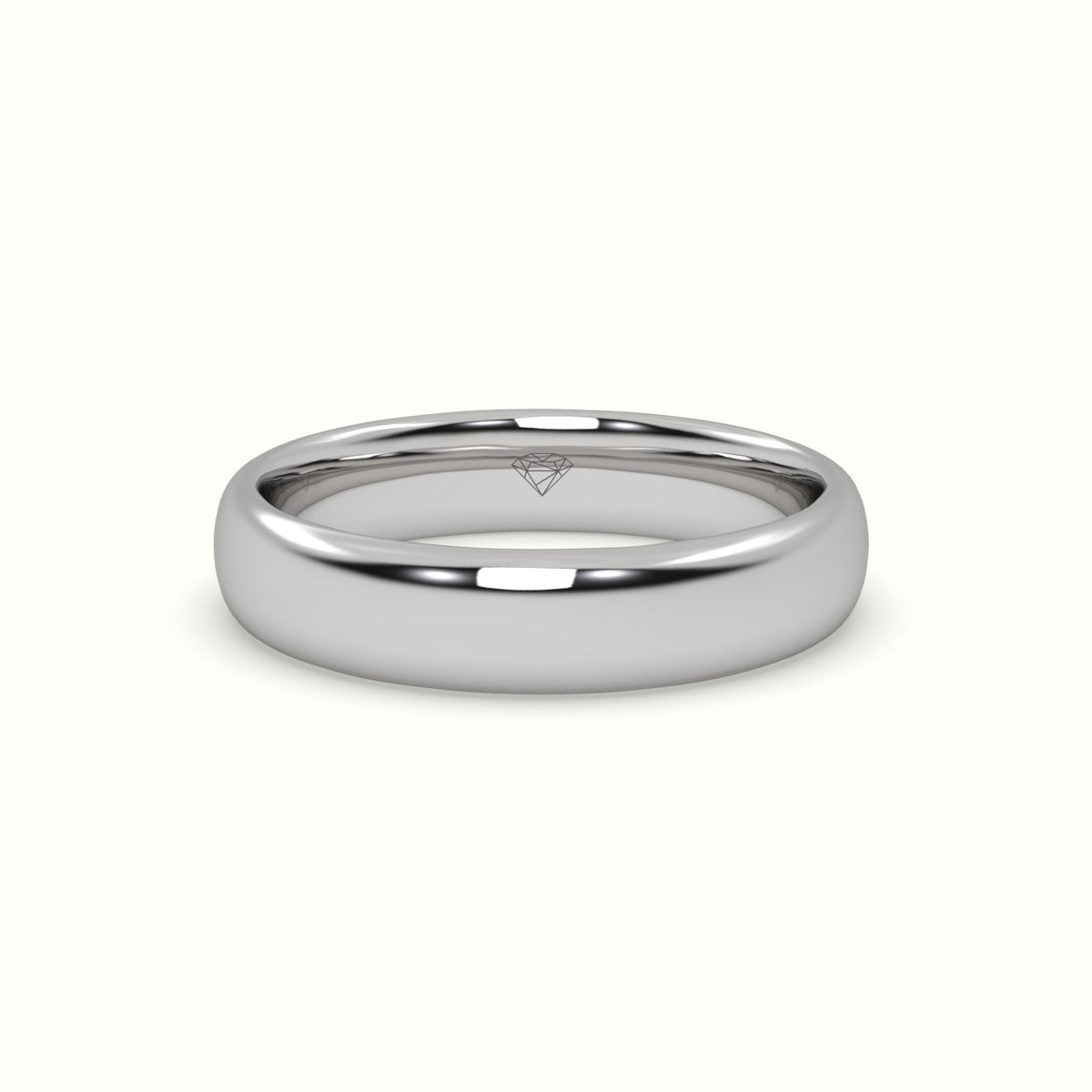 Profile F Wedding Ring — White Gold