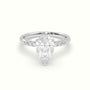 Pear Cut Diamond Pave Engagement Ring — White Gold