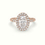 Oval Cut Halo Diamond Engagement Ring — Rose Gold