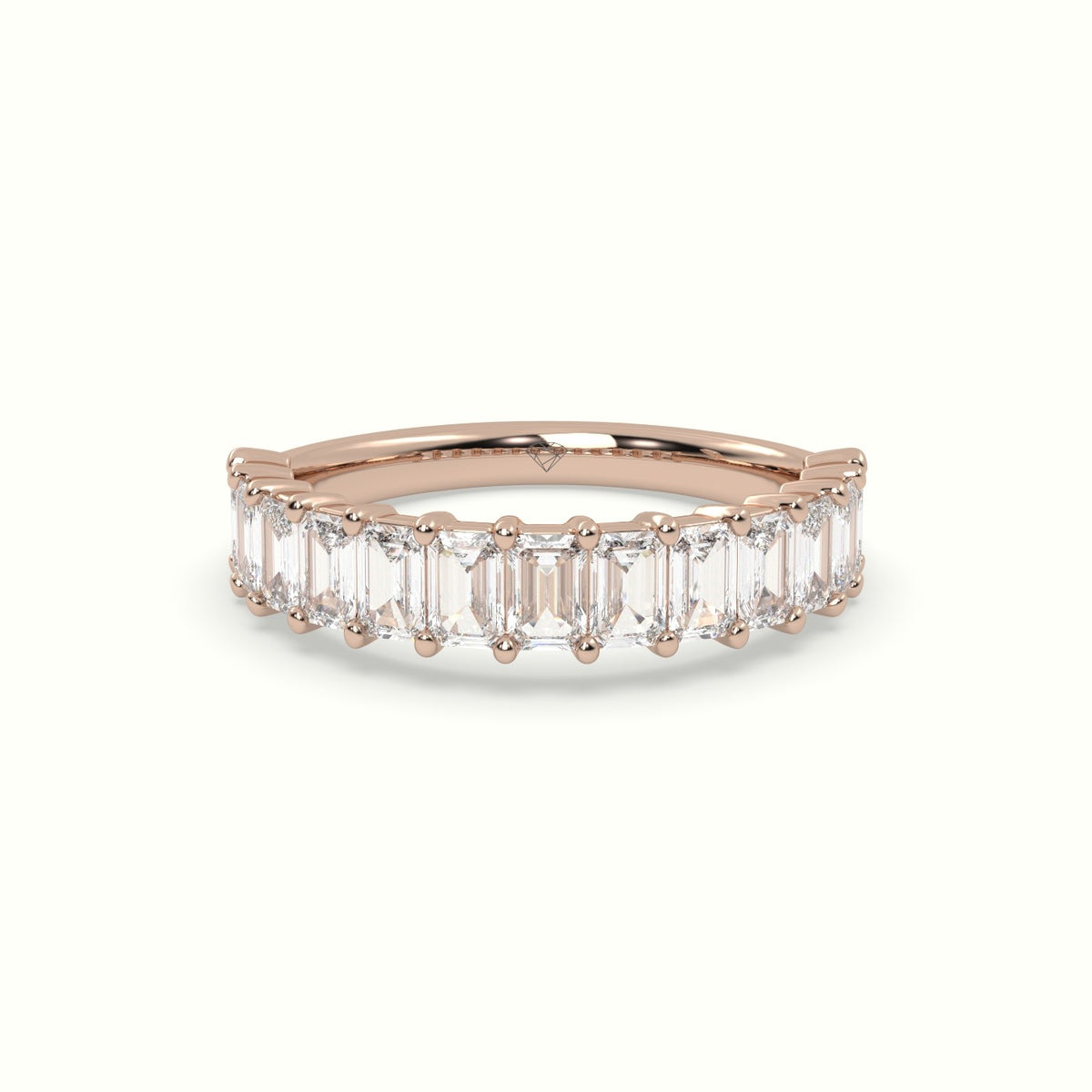 Emerald Cut Diamond Wedding Ring — Rose Gold
