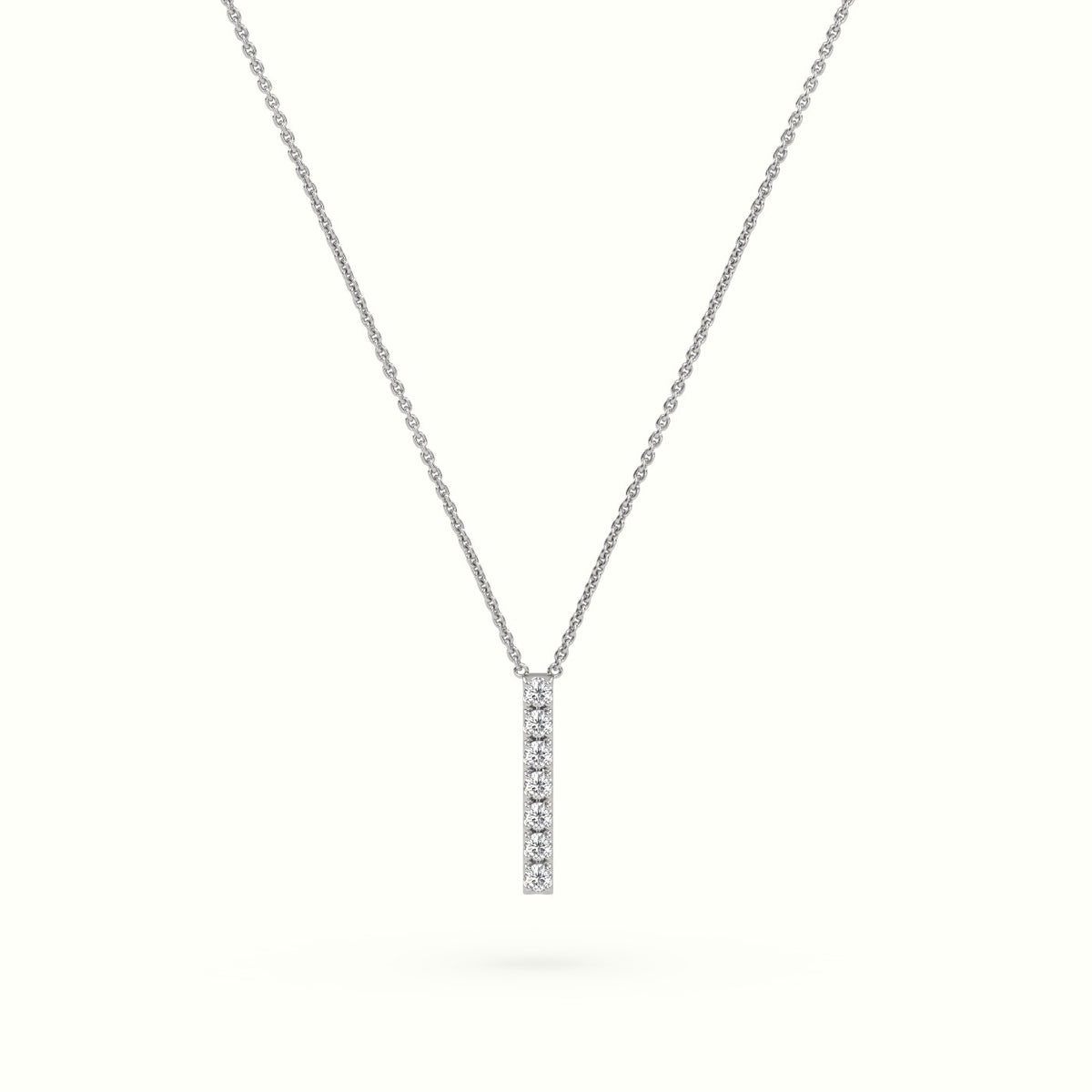 Initial "I" Diamond Necklace - 18k Gold — White Gold