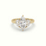Marquise Diamond Trilogy Half Moon Engagement Ring — Yellow Gold