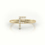 Round Cut Diamonds “F” Initials Monogram Alphabet Ring — Yellow Gold