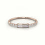 Emerald Cut Diamond Pave Setting Designer Ring — Rose Gold