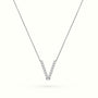 Initial "V" Diamond Necklace - 18k Gold — White Gold