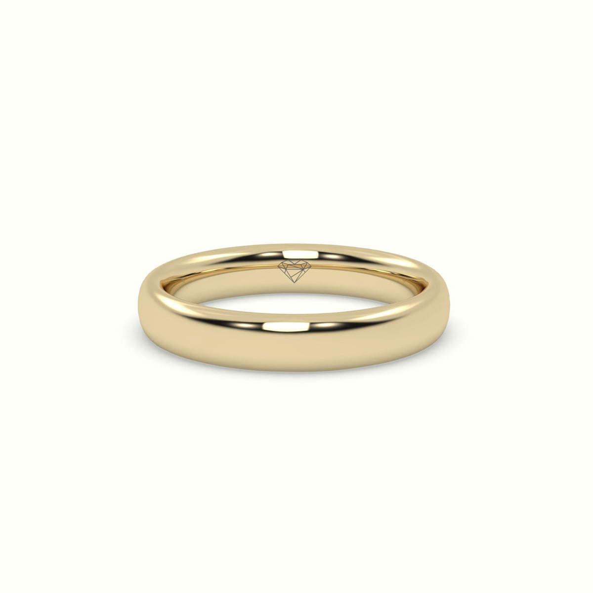 Chunky Profile Carved Classic "Her" Wedding Band — Yellow Gold