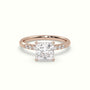 Princess Cut Diamond Pave Engagement Ring — Rose Gold