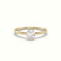 Oval Diamond Solitaire Ring 4 Round Prongs — Yellow Gold