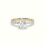 Round Cut Diamond Pave Engagement Ring — Yellow Gold