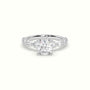 Asscher Cut Diamond Engagement Ring With Side Stones — White Gold