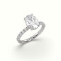Oval Diamond Pave Engagement Ring — White Gold