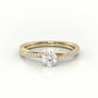 Round Diamond 4 Prongs Twisted Pave Setting Engagement Ring — Yellow Gold