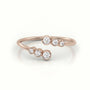 Round Cut Diamond Bezel Setting Open Designer Ring — Rose Gold