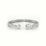 Round Cut & Pear Cut Diamonds Open Pave Setting Ring — White Gold