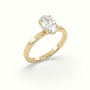 Oval Cut Hidden Halo Engagement Ring — Yellow Gold