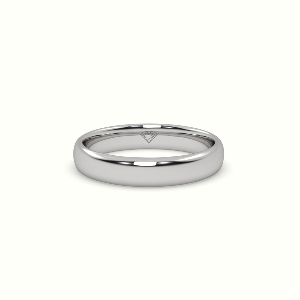Profile F Wedding Ring — White Gold