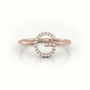 Round Cut Diamonds “G” Initials Monogram Alphabet Ring — Rose Gold