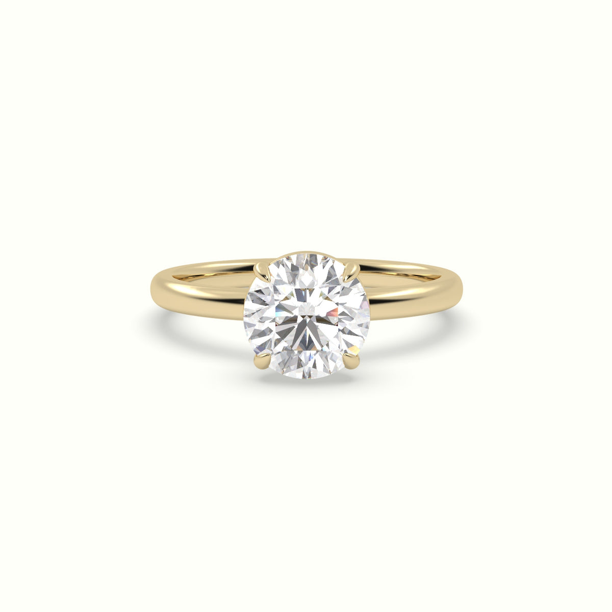 Round Solitaire Engagement Ring — Yellow Gold
