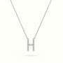 Initial "H" Diamond Necklace - 18k Gold — White Gold