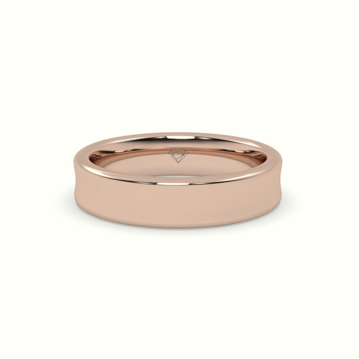 D Shape Court Profile Women'S Wedding Band — Rose Gold