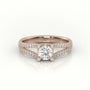 Round Cut Diamond Designer Vintage Setting Engagement Ring — Rose Gold