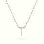 Initial "T" Diamond Necklace - 18k Gold — Rose Gold