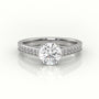 Round Cut Diamond 4 Prongs Channel-Setting Engagement Ring — White Gold