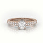 Round-Cut Diamond 4 Prong Pave Setting Engagement Ring — Rose Gold