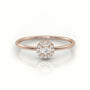 Round Cut Diamond 4 Prongs Halo Setting Ring — Rose Gold