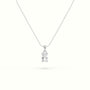 Radiant Cut Solitaire Diamond Pendant — White Gold