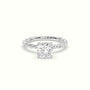 Cushion Cut Diamond Solitaire Engagement Ring — White Gold