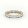 Princess Cut Scallop Set Eternity Wedding Band — Yellow Gold