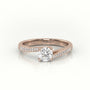 Round-Cut Diamond 4 Prongs Designer Engagement Ring — Rose Gold
