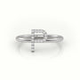 Round Cut Diamonds “P” Initials Monogram Alphabet Ring — White Gold