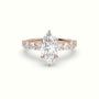 Marquise Cut Diamond Engagement Ring With Side Stones — Rose Gold